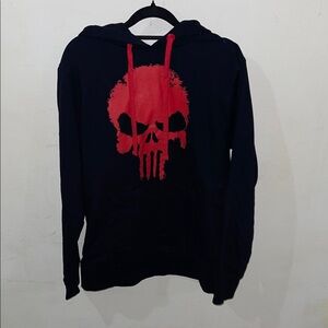 Black Hoodie with Punisher Skull Design